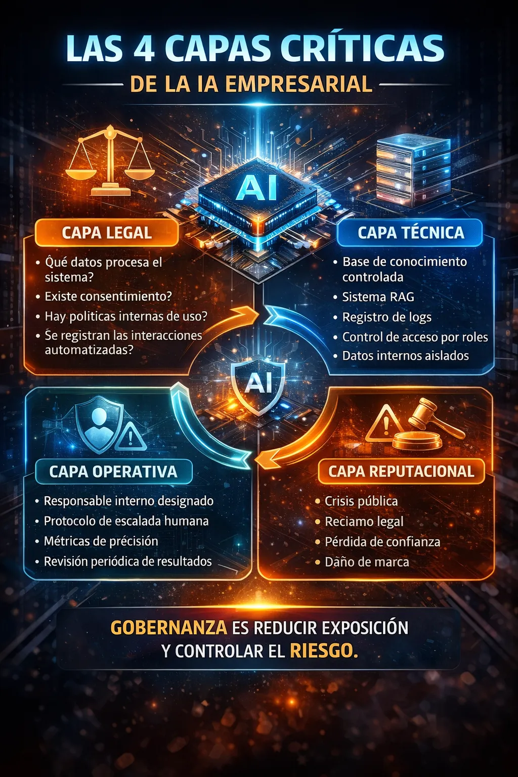 Las 4 capas críticas de la ia empresarial